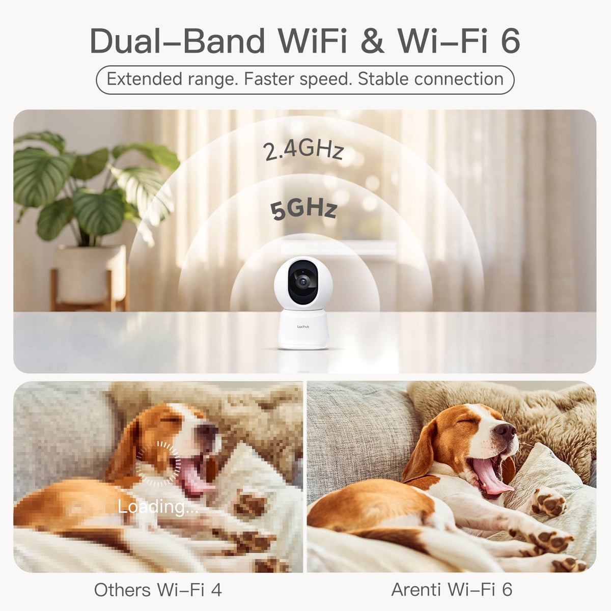 360° View 2K Pet Camera P2, 5G&2.4G Indoor Security Camera, Baby Monitor