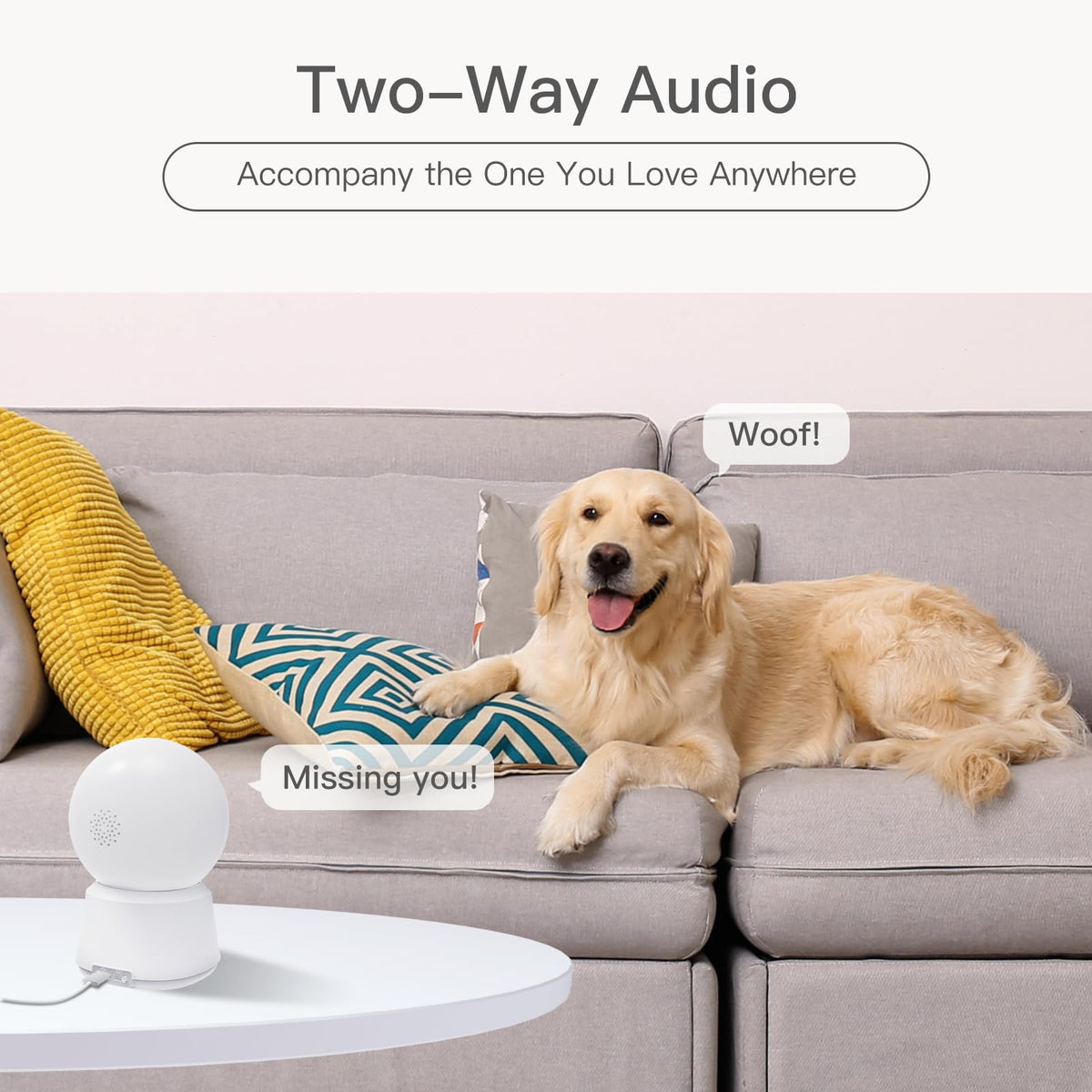 360° View 2K Pet Camera P2, 5G&2.4G Indoor Security Camera, Baby Monitor